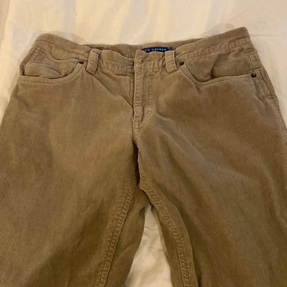 VTG Ralph Lauren Blue Label Corduroy Tan Straight Leg Women's Pants 10 - Picture 5 of 5